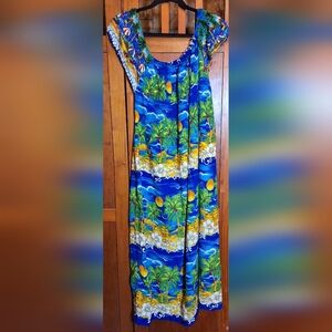 🌴TIA Tropical Blue Maxi Dress